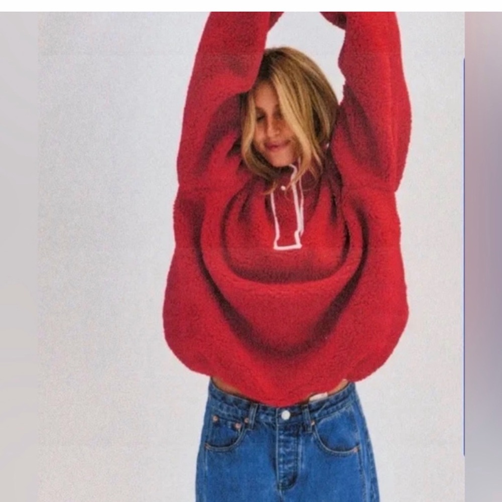 Cozy Red Teddy Jacket